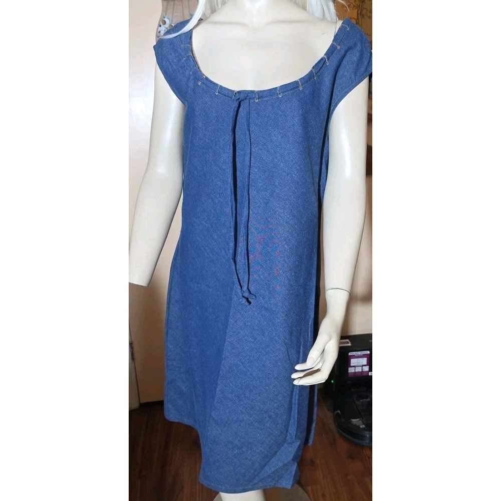 Vintage‎ Y2K 90's Short Jean Jumper Dress Mini Women Size L 12/14 coquette